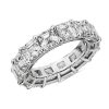 Women'S Rings | Blue Nile Asscher Cut Diamond Eternity Ring In 14K White Gold (10 Ct. Tw.)