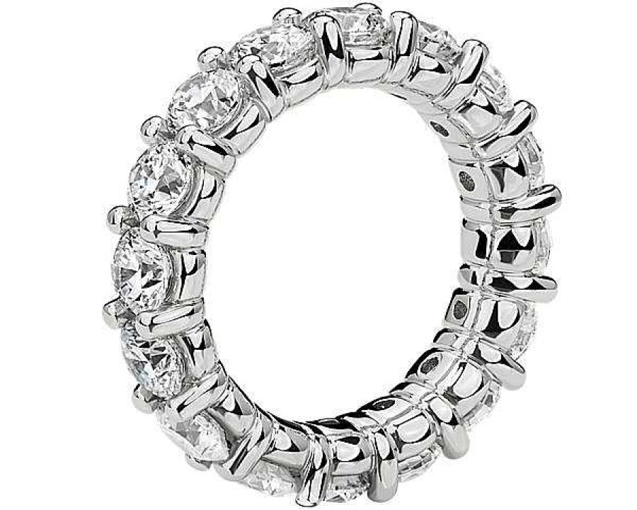 Women'S Rings | Blue Nile Comfort Fit Round Brilliant Diamond Eternity Ring In Platinum (5 Ct. Tw.)