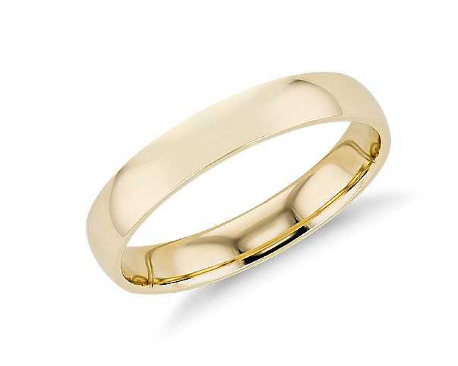 Men'S Rings | Blue Nile Mid-Weight Comfort Fit Wedding Ring In 14K Yellow Gold (4Mm)