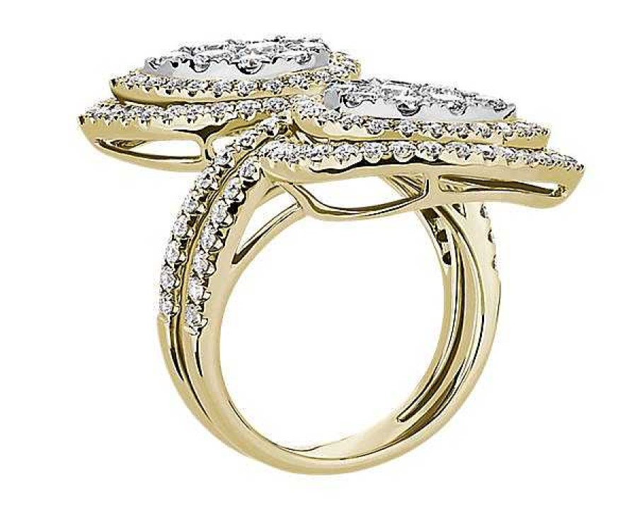 Rings | Blue Nile Diamond Statement Crossover Two-Tone Ring In 14K Yellow & White Gold (2 3/4 Ct. Tw.)