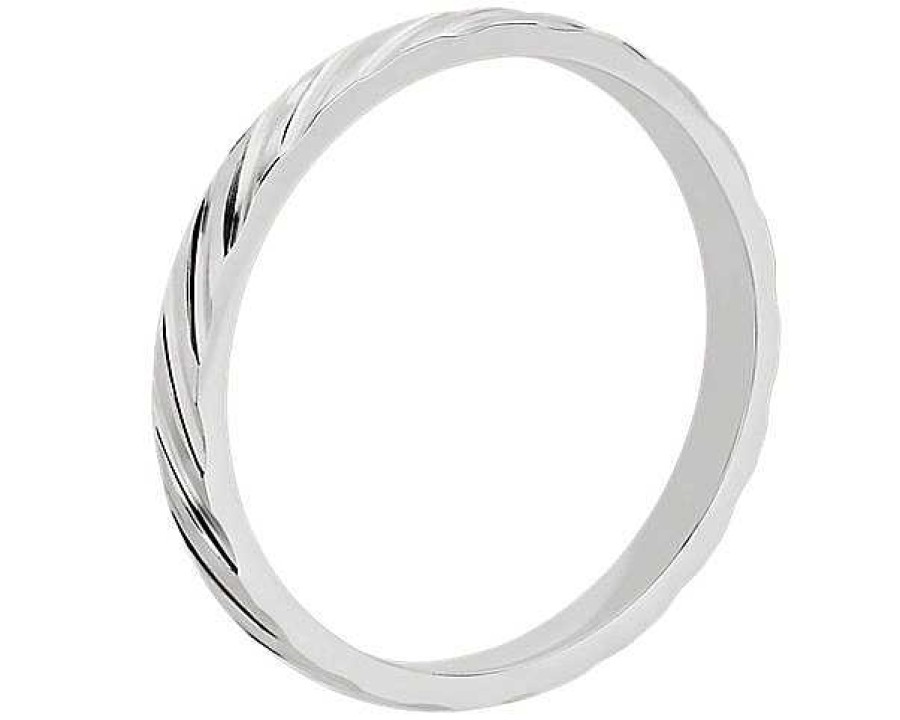 Women'S Rings | Blue Nile Angled Stripe Stackable Ring In Platinum (2Mm)