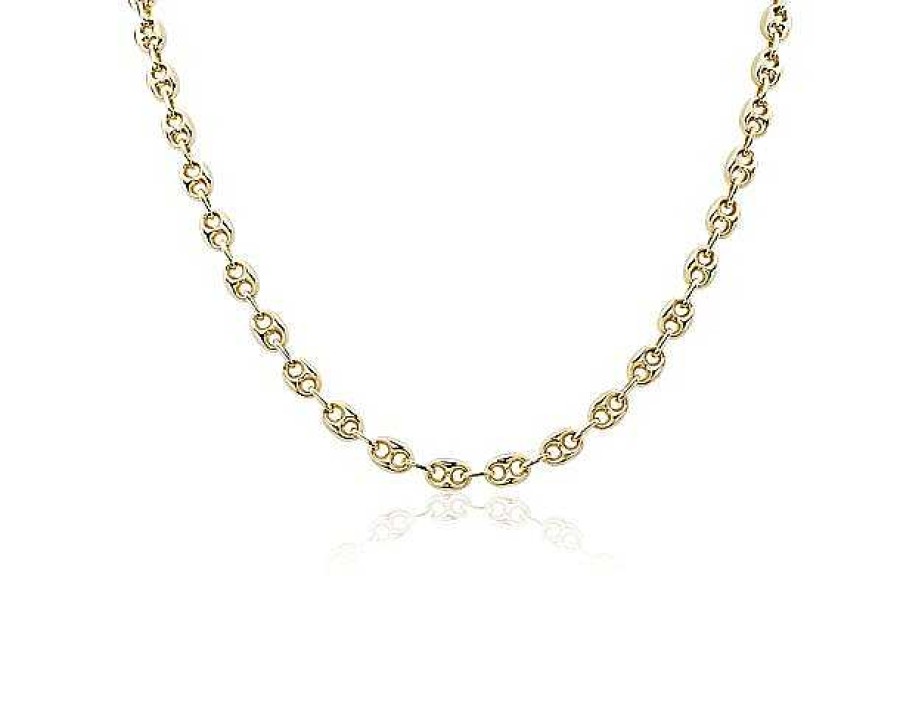 Necklaces | Blue Nile 18" Puffy Anchor Necklace In 14K Yellow Gold (5.75Mm)