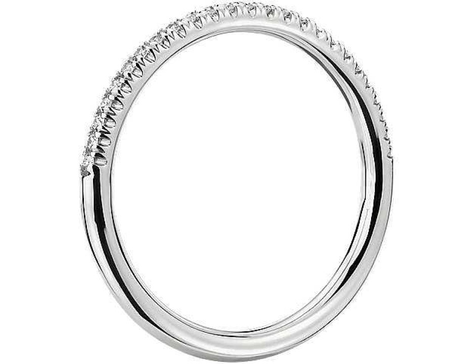 Women'S Rings | Blue Nile Petite Micropav Diamond Ring In 14K White Gold (1/10 Ct. Tw.)