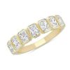 Women'S Rings | Blue Nile 7 Stone Radiant Bezel Diamond Anniversary Ring In 14K Yellow Gold (1 5/8 Ct. Tw.)