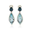 Earrings | Blue Nile Sky Blue And London Blue Topaz With Diamond Drop Earrings In 14K Yellow Gold