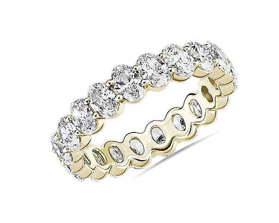 Women'S Rings | Blue Nile Oval Cut Diamond Eternity Ring In 14K Yellow Gold (4 Ct. Tw.)