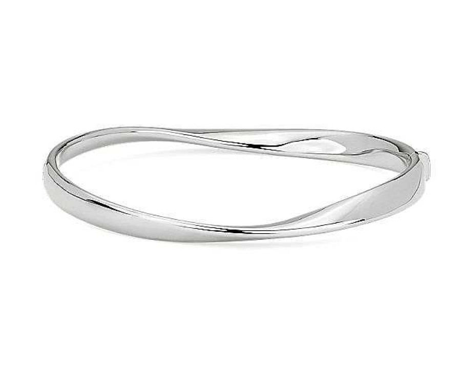 Bracelets | Blue Nile Twist Bangle In 14K Italian White Gold