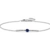 Bracelets | Blue Nile Petite Sapphire And Diamond Bar Bracelet In 14K White Gold (3Mm)