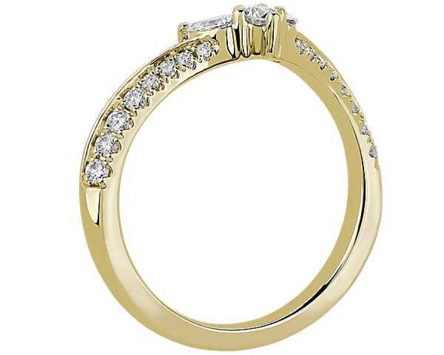 Rings | Blue Nile Romantic Winged Pear Diamond Pav Ring In 14K Yellow Gold (1/3 Ct. Tw.)