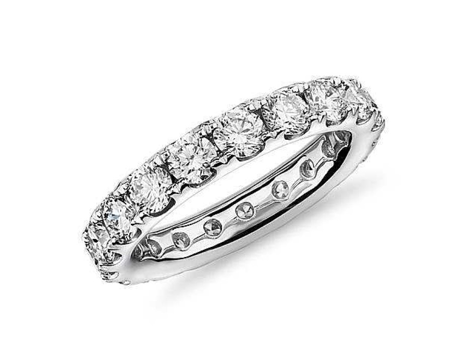 Women'S Rings | Blue Nile Riviera Pav Diamond Eternity Ring In Platinum (3 Ct. Tw.)