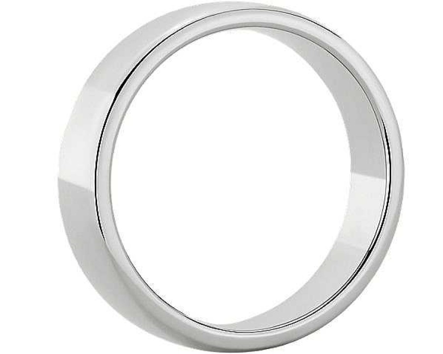 Men'S Rings | Blue Nile Low Dome Comfort Fit Wedding Ring In 18K White Gold (6Mm)