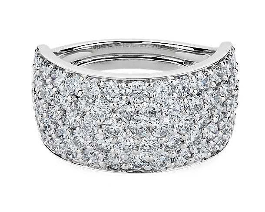 Rings | Blue Nile Five Row Pave Anniversary Ring In 14K White Gold (2.5 Ct. Tw.)