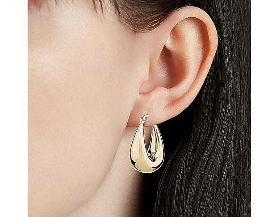 Earrings | Blue Nile Large Oval Hoops In 14K Italian Yellow Gold