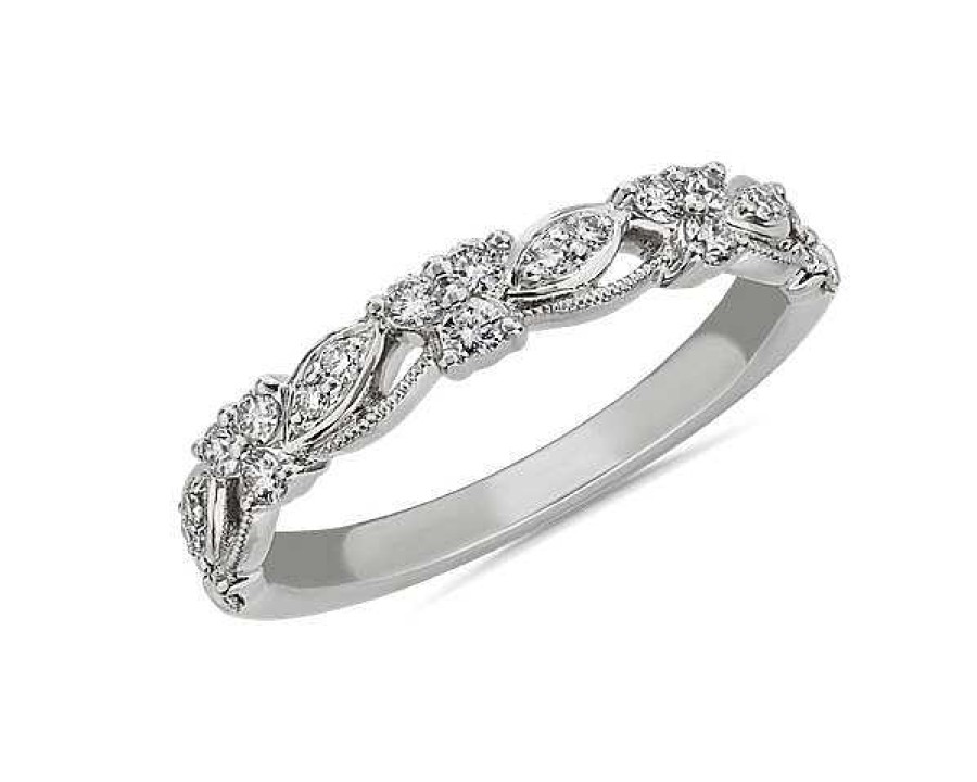 Women'S Rings | Blue Nile Romantic Vintage Lace Diamond Ring In 14K White Gold (1/3 Ct. Tw.)