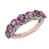 Rings | Blue Nile Pink Sapphire 7-Stone And Hidden Diamond Halo Ring