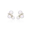 Earrings | Blue Nile Pearl And Diamond Cluster Stud Earring In 14K Yellow Gold