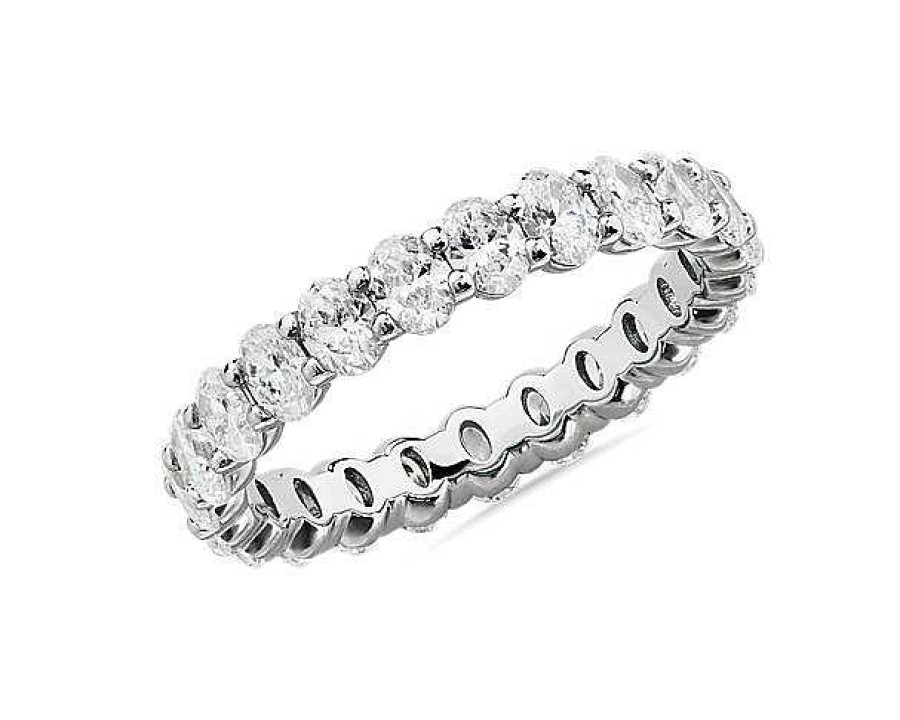 Women'S Rings | Blue Nile Lab Grown Diamond Oval Cut Eternity Ring In 14K White Gold (2 Ct. Tw.)