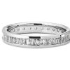 Women'S Rings | Blue Nile Channel Set Baguette Cut Diamond Eternity Ring In 18K White Gold (1 Ct. Tw.)