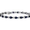 Bracelets | Blue Nile Blue And White Sapphire Bracelet In 14K White Gold