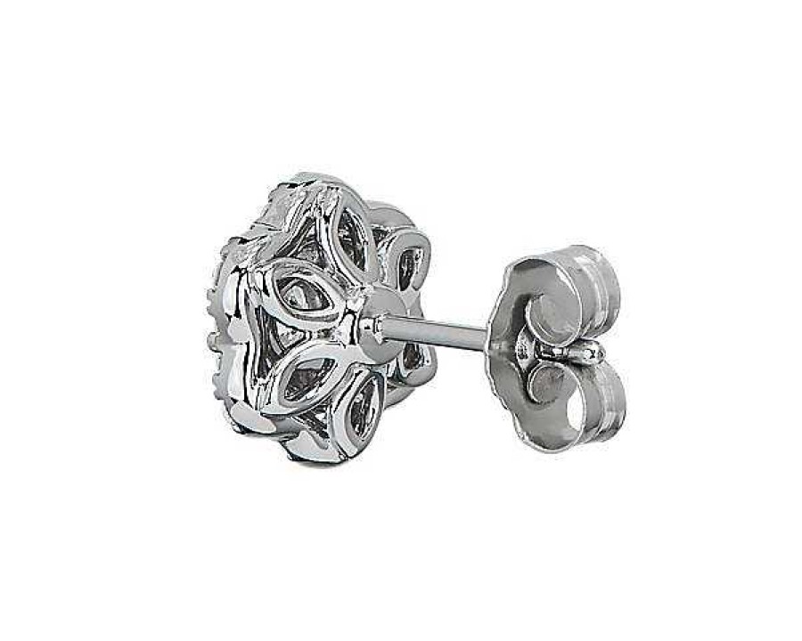 Earrings | Blue Nile Diamond Flower Fashion Stud Earrings In 14K White Gold (1 Ct. Tw.)