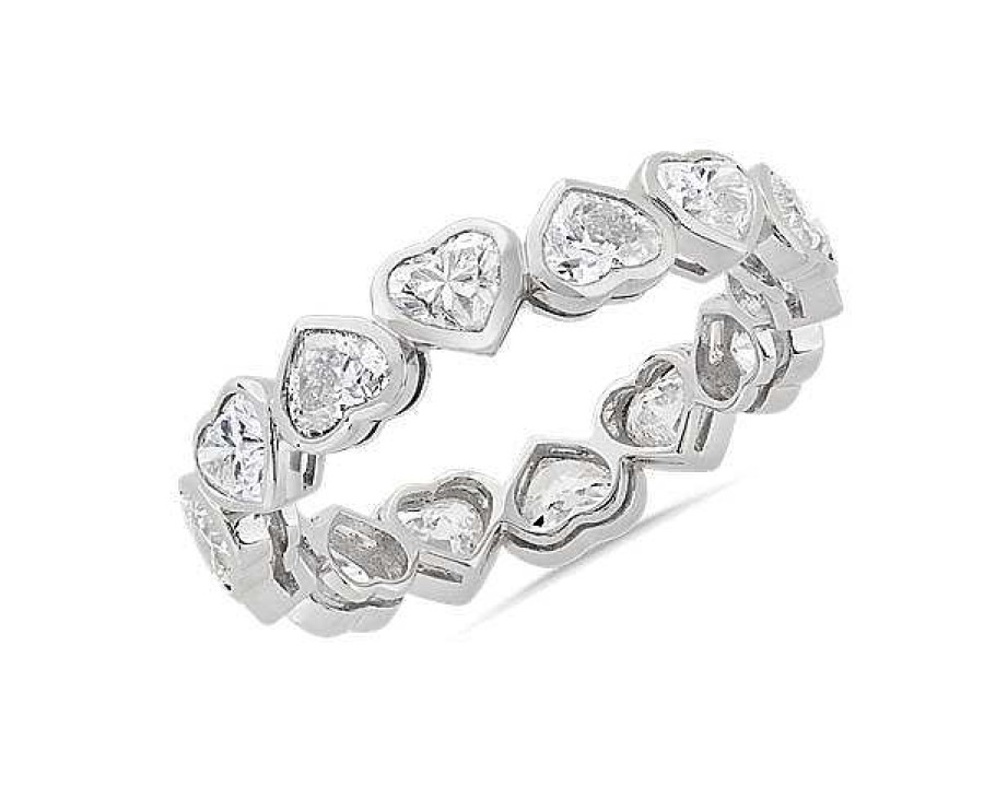 Women'S Rings | Blue Nile Bezel Heart Diamond Eternity Ring In Platinum (2 3/4 Ct. Tw.)