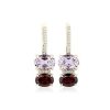 Earrings | Blue Nile Garnet, Pink Amethyst And Diamond Drop Earrings In 14K Yellow Gold