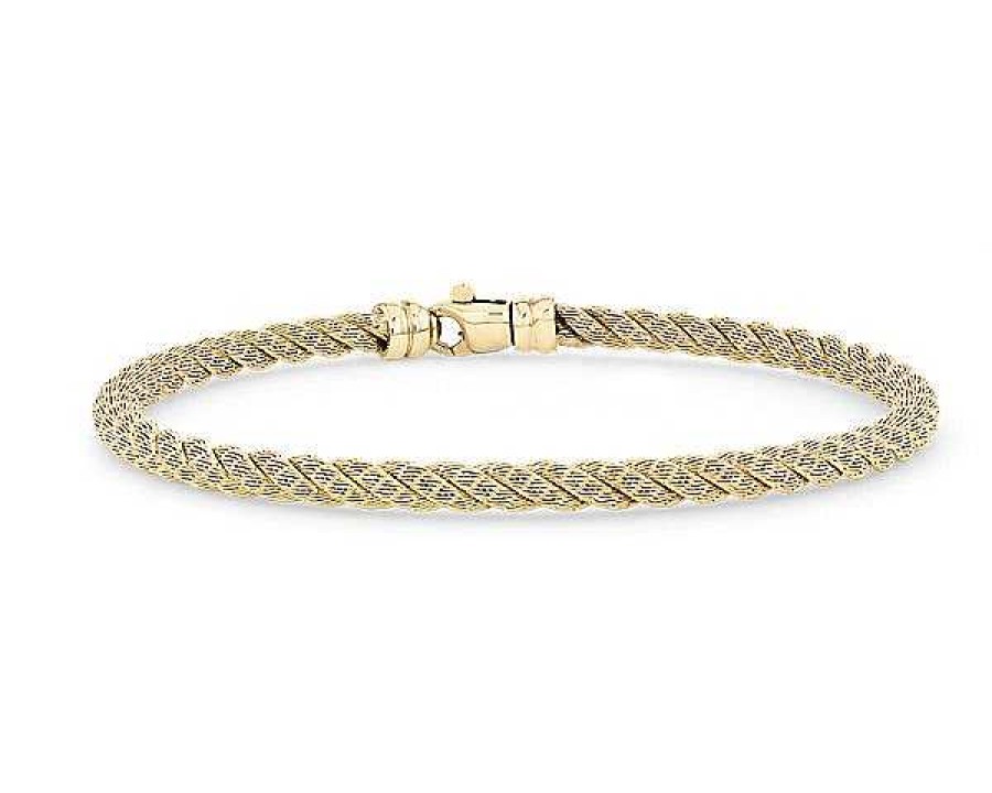 Bracelets | Blue Nile 7.5" Twisted Rope Bracelet In 18K Italian Yellow Gold (4 Mm)