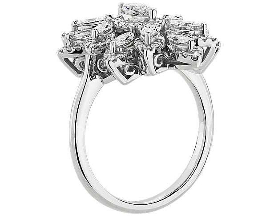 Rings | Blue Nile Marquise Diamond Flower Fashion Ring In 14K White Gold (1 1/2 Ct. Tw.)