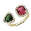 Rings | Blue Nile Extraordinary Collection: Pink And Green Tourmaline Two Stone Ring In 18K Yellow Gold