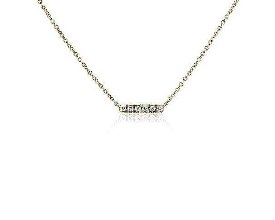 Necklaces | Blue Nile Mini Diamond Bar Necklace In 14K Yellow Gold