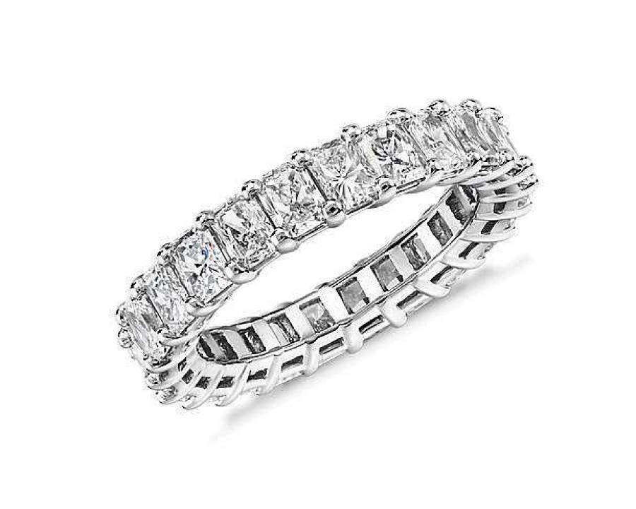 Women'S Rings | Blue Nile Radiant Cut Eternity Ring In Platinum (4 Ct. Tw.)