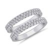 Women'S Rings | Blue Nile Two Row Pav Diamond Ring Insert In 14K White Gold (1 Ct. Tw.)