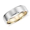 Men'S Rings | Blue Nile Matte Beveled Edge Wedding Ring In Platinum And 18K Yellow Gold (6Mm)