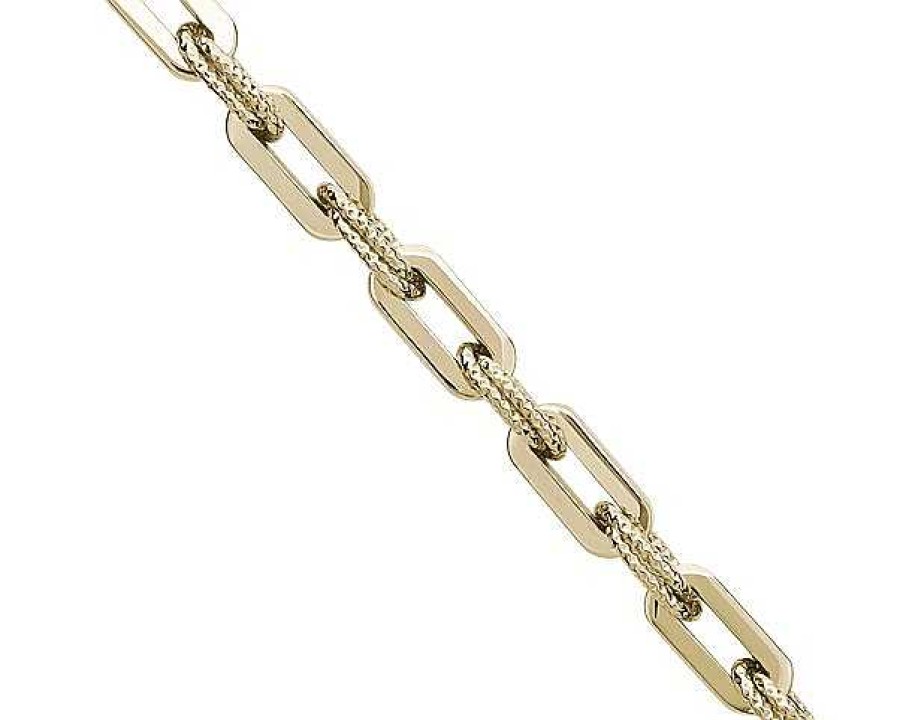 Bracelets | Blue Nile 7.5" Small Twisted And High Polished Mixed Links Bracelet In 14K Italian Yellow Gold (5.5 Mm)