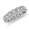 Rings | Blue Nile Halo Diamond Eternity Ring 18K White Gold (2 Ct. Tw.)