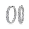 Earrings | Blue Nile Double Row Eternity Hoop Earrings In 14K White Gold (5 Ct. Tw.)