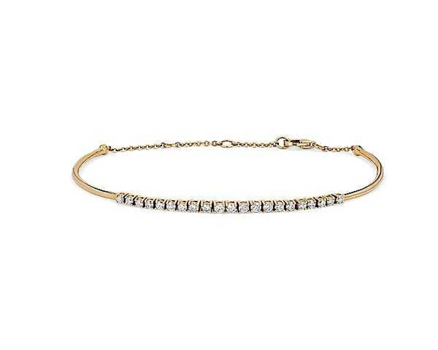 Bracelets | Blue Nile Diamond Flex Bar Bracelet In 14K Yellow Gold (1/2 Ct. Tw)