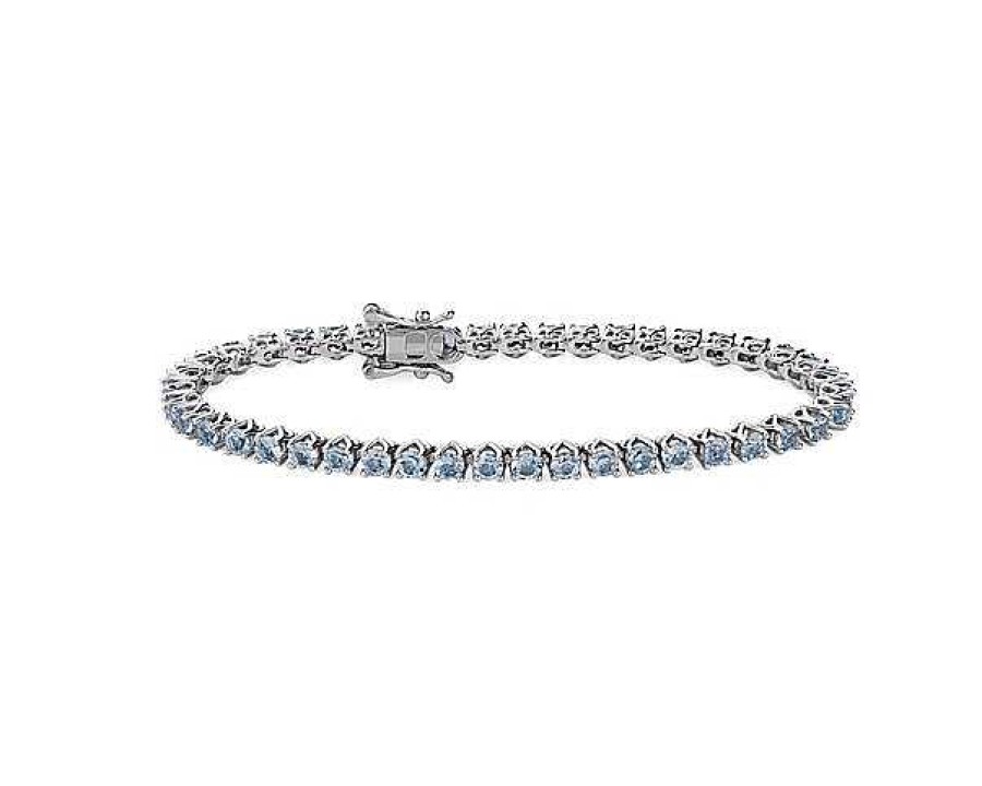 Bracelets | Blue Nile Sky Blue Topaz Tennis Bracelet In Sterling Silver (3Mm)