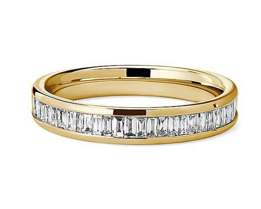 Women'S Rings | Blue Nile Channel Set Baguette-Cut Diamond Ring In 18K Yellow Gold (1/2 Ct. Tw.)