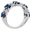 Rings | Blue Nile Sapphire And Diamond Double Band Ring In 14K White Gold