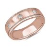 Men'S Rings | Blue Nile Milgrain Burnished Set Diamond Wedding Ring In 14K Rose Gold (5 Mm, 1/5 Ct. Tw.)