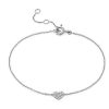 Bracelets | Blue Nile Mini Diamond Pav Heart Bracelet In 14K White Gold