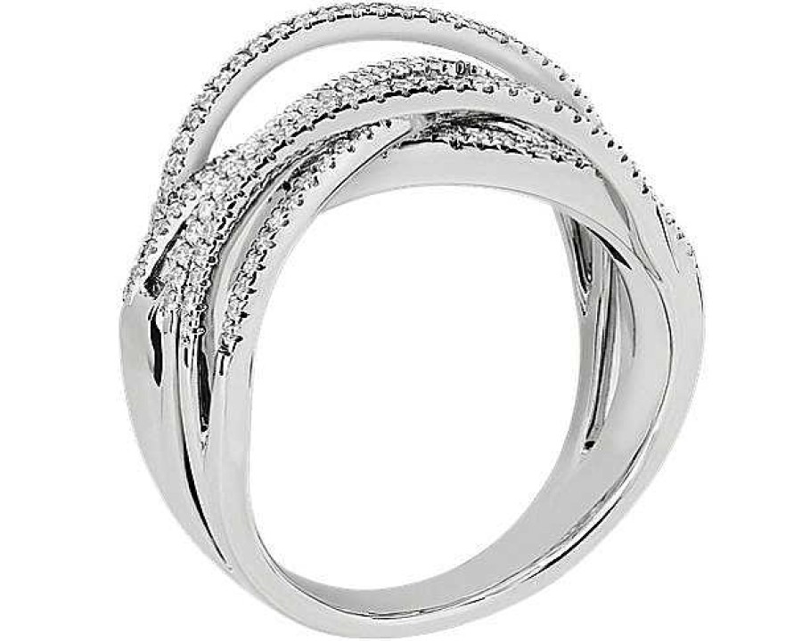 Rings | Blue Nile Criss-Cross Diamond Fashion Ring In 14K White Gold (1/2 Ct. Tw.)