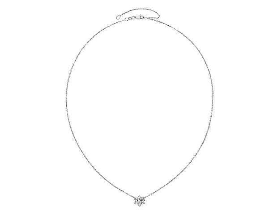 Necklaces | Blue Nile Fleur Diamond Necklace In 14K White Gold (1/2 Ct. Tw.)