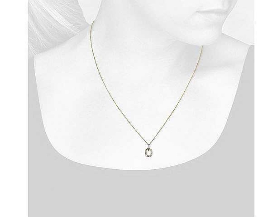 Necklaces | Blue Nile Baguette And Oval Drop Diamond Necklace In 14K Yellow Gold (1/5 Ct. Tw.)