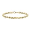 Bracelets | Blue Nile 8" Diamond Cut Rope Chain Bracelet In 14K Yellow Gold (5.5 Mm)