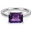 Rings | Blue Nile Amethyst East West Ring In 14K White Gold (9X7Mm)