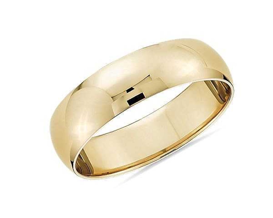 Men'S Rings | Blue Nile Classic Wedding Ring In 14K Yellow Gold (6Mm)