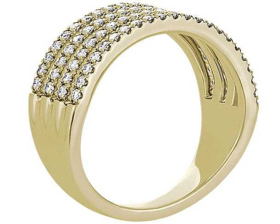 Rings | Blue Nile Quad Stacked Diamond Pav Ring In 14K Yellow Gold (1/2 Ct. Tw.)