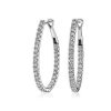 Earrings | Blue Nile Diamond Oval Shape Hoop Earrings In 14K White Gold (2 Ct. Tw.)